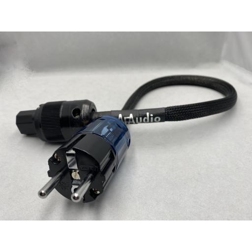 Silver Plated Mains Cable with SCHUKO PLUG